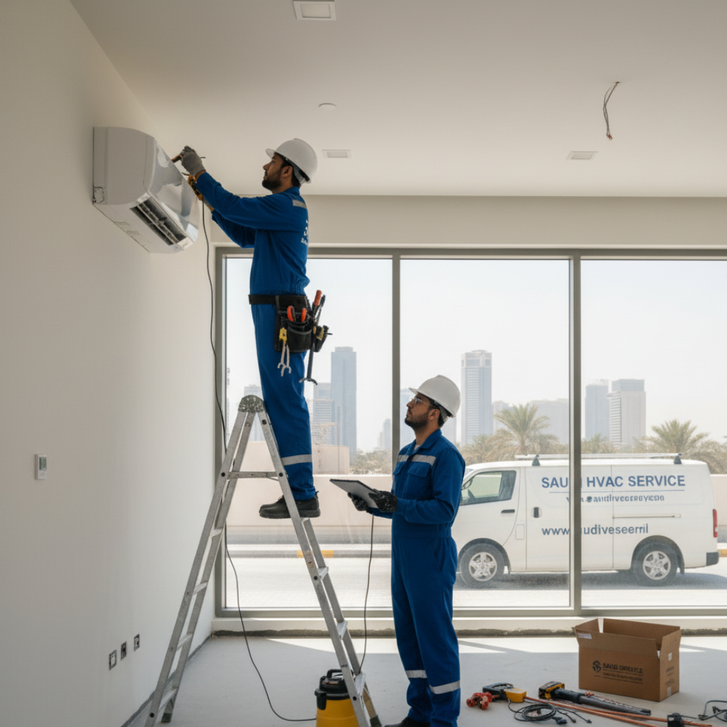 Indoor_AC_Installation_by_Saudi_HVAC_Service